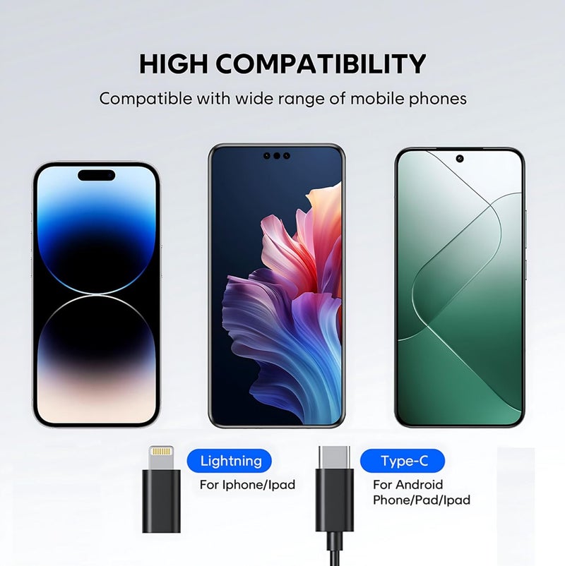 KEEMIKA 1920P HD 16.4FT Dual-Lens Endoscope with Light, Borescope Camera with 9 Adjustable LED Lights, Semi-Rigid Snake USB Type C for iPhone, Android and iOS Smartphones, iPad, Samsung. - Image 4